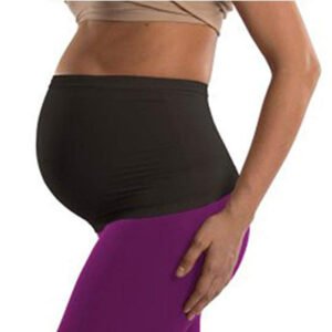 Seamless pregnant belly support belt pregnancy corset - Black, L