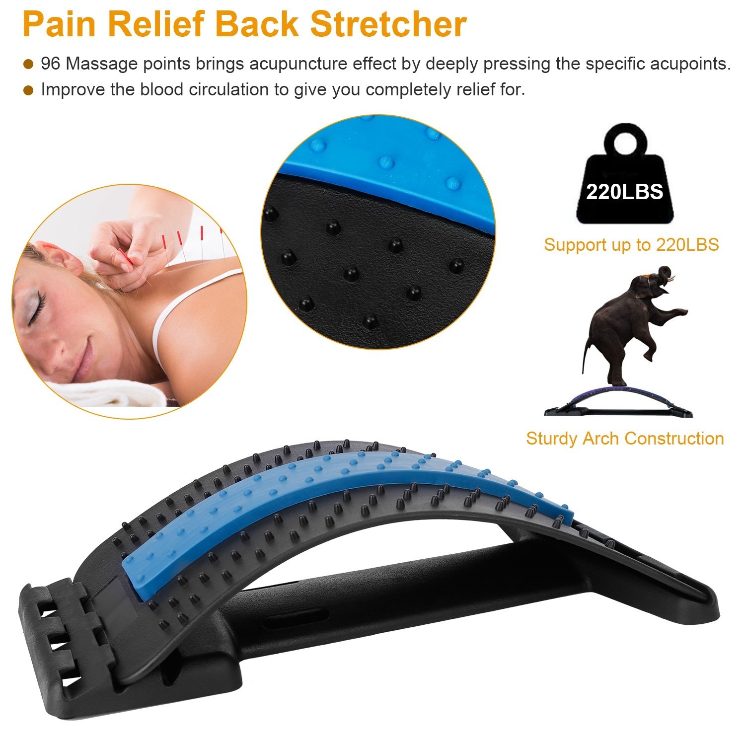 Back Massage Stretching Device Multi-Level Lumbar Spinal Support Stretcher Herniated Disc Upper Lower Back Pain Relief - Image 4