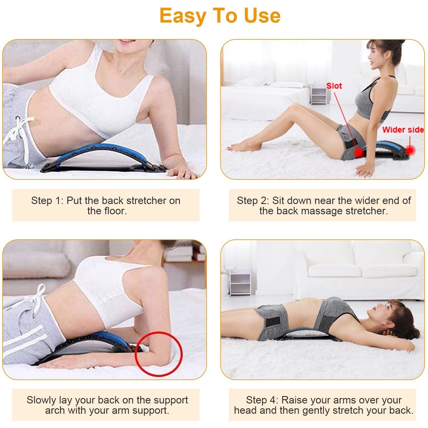 Back Massage Stretching Device Multi-Level Lumbar Spinal Support Stretcher Herniated Disc Upper Lower Back Pain Relief - Image 10