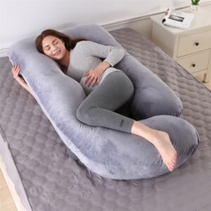 Summer Sleeping Support Pillow For Pregnant Women U Shape Maternity Pillows Pregnancy Ice Silk - Dark Grey