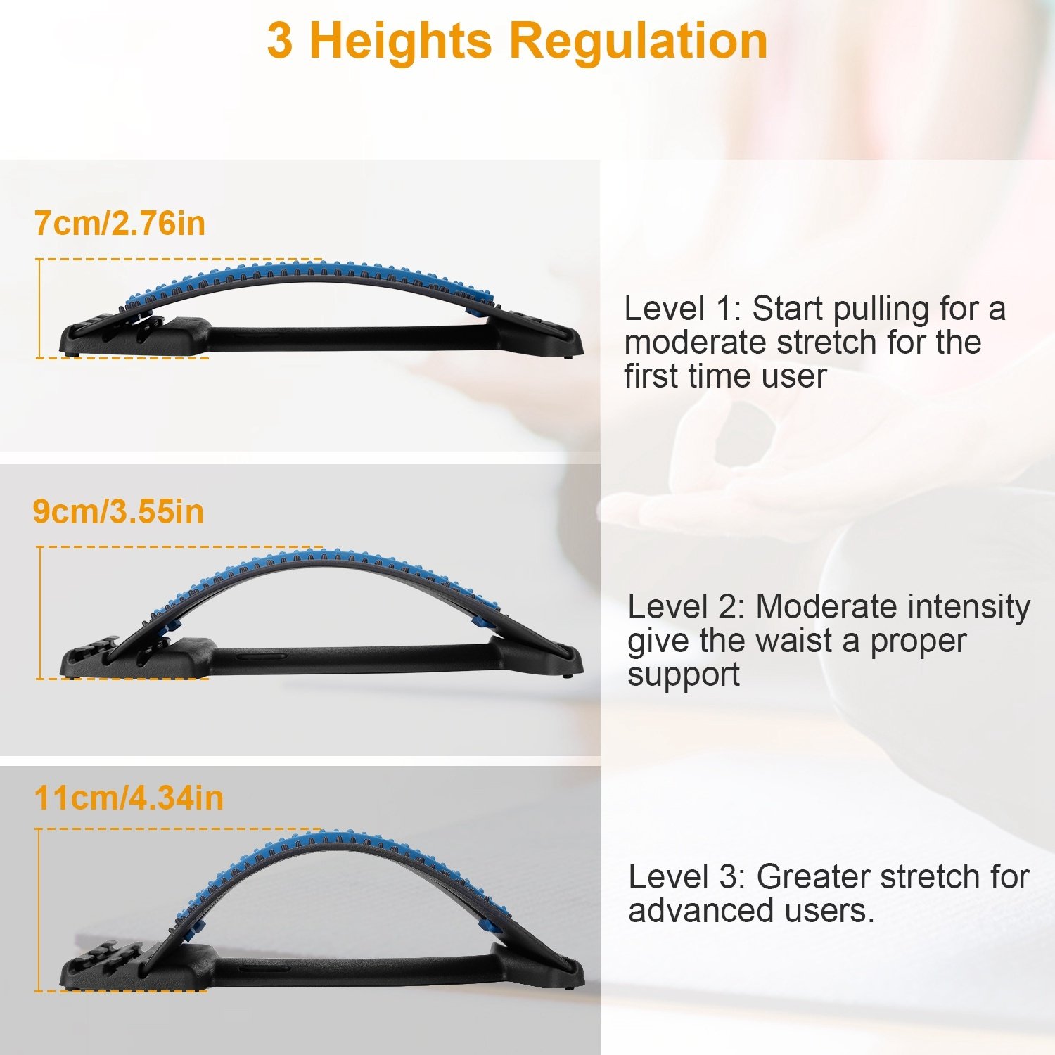 Back Massage Stretching Device Multi-Level Lumbar Spinal Support Stretcher Herniated Disc Upper Lower Back Pain Relief - Image 6