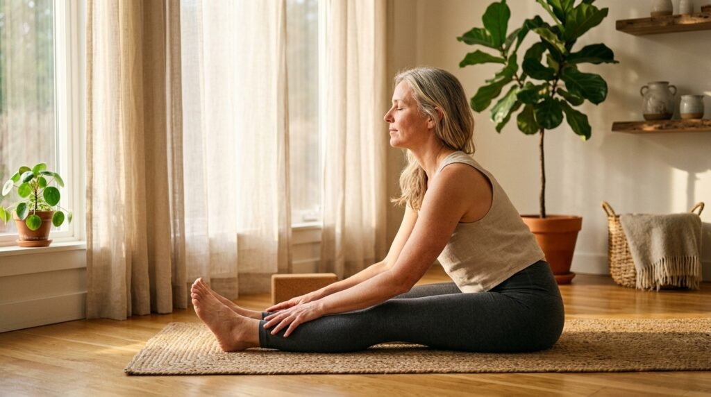 Yoga For Women Over 40: Mindful daily yoga and stretching routine for vitality and joint flexibility