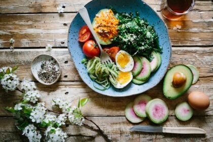 Healthy Food and Hydration colorful wholesome breakfast and citrus water