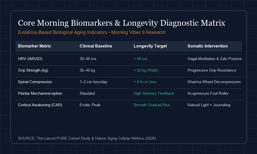 Morning Longevity Diagnostics Biomarker Matrix
